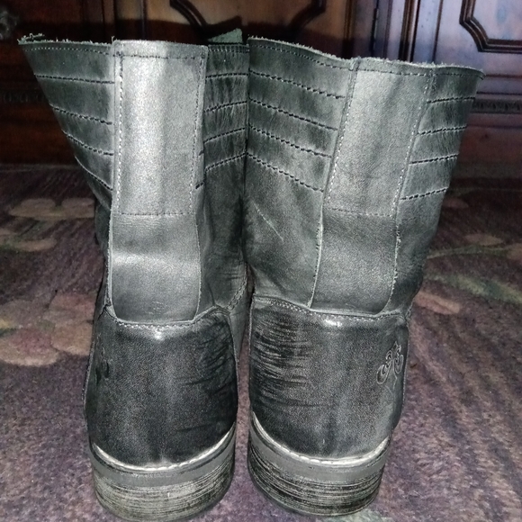 Affliction Black Pull Up 7 Eyelet Military Leather Lace Up Combat Boots - Picture 4 of 10